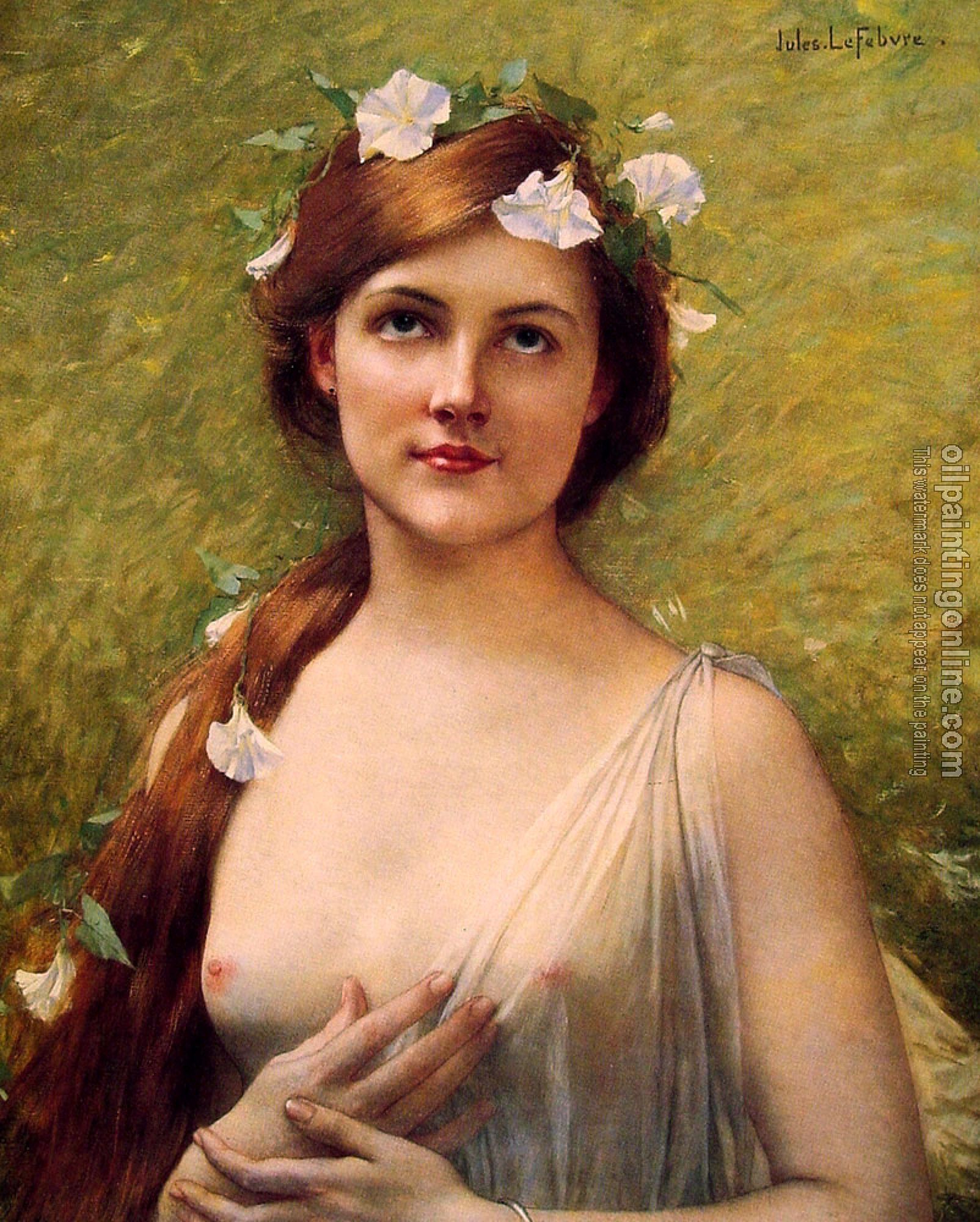 Jules Joseph Lefebvre - Young woman with morning glories in her hair